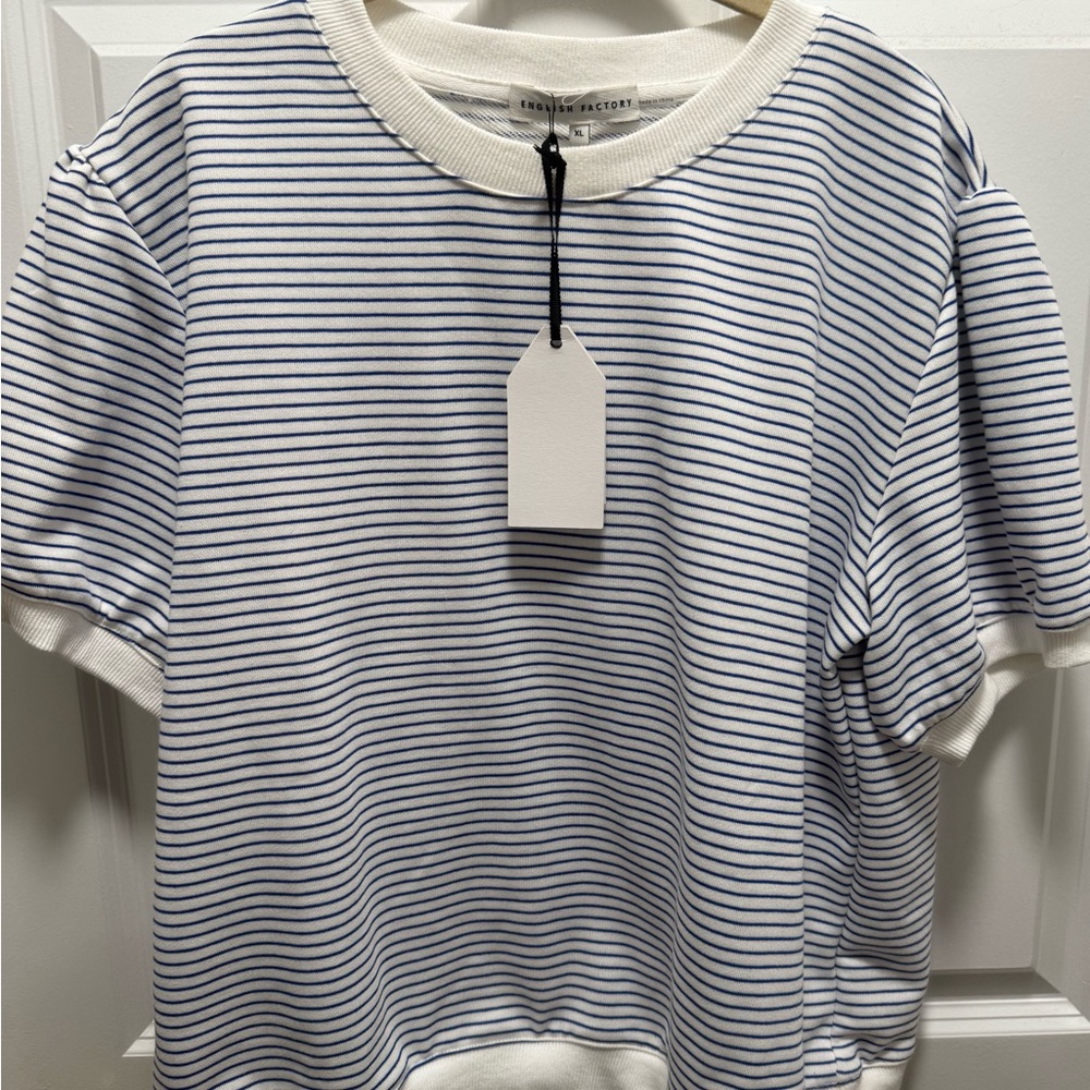 English Factory Blue and White Striped Tee